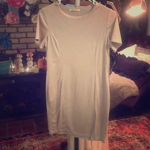 Suede T-shirt dress